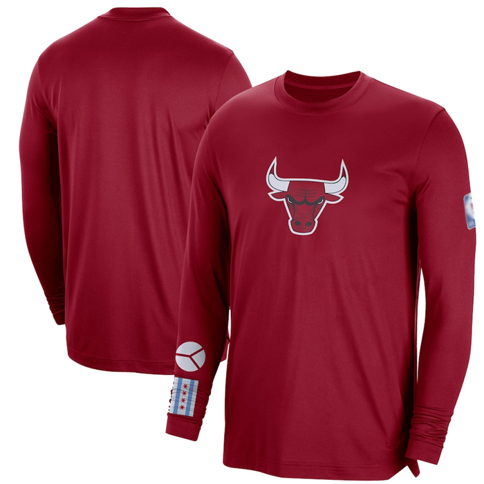 Men's Chicago Bulls Red 2022/23 City Edition Essential Expressive Long Sleeve T-Shirt